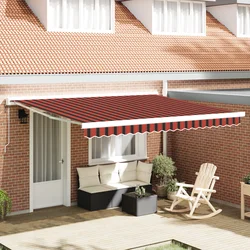Skrovita tenda Žuta i narančasta 400 × 350 cm Poliester i čelik