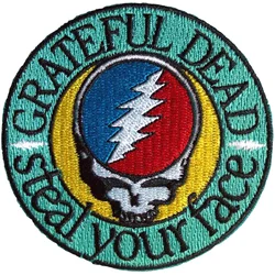 Grateful Dead Steal Your Face Text Emblem Iron-On Patch