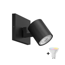 Philips - LED RGBW prigušiva reflektorska svetiljka RUNNER 1xGU10/6,5W/230V crna