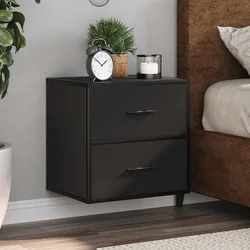 Zidni noćni ormarići 2 kom crni 40x31x39,5 cm
