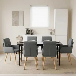 Trpezarijske stolice 6 pcs Tkanina Tamnosiva 60 x 56 x 96 cm