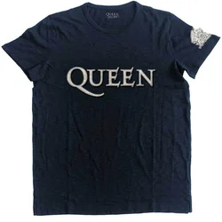 Queen Logo & Crest (Applique) Navy Blue M Majica