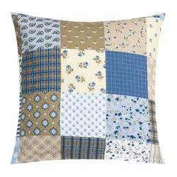 Blazina ADÉLA - 40x40 cm - Patchwork modra