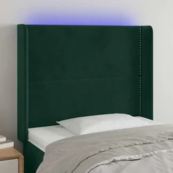 LED uzglavlje tamnozeleno 103x16x118/128 cm baršunasto