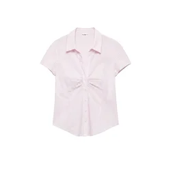 Pull&Bear Bluza staro roza / bela