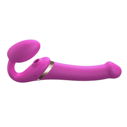 strap-on-me Multi Orgasm Strap-On Vibrator with Licking Stimulator Pink M