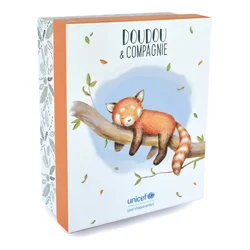 Plišasti rdeči panda z mladičkom Red Panda Unicef Collection Doudou et Compagnie v darilni embalaži rdeča cm od 0 mes