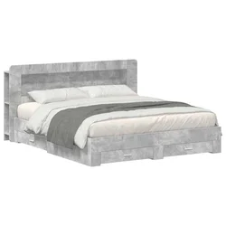 Okvir kreveta s pohranom Betonska siva 200 x 200 cm