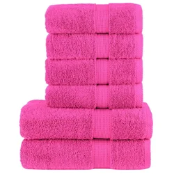 6-dijelni vrhunski set ručnika SOLUND ružičasti 600 gsm