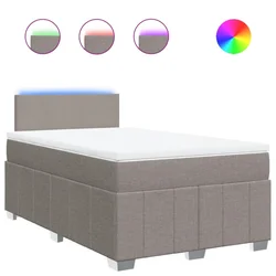 Vidaxl Box spring postelja z vzmetnico taupe 120x190 cm blago