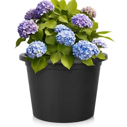shumee Plastični vrtni lonec, črn, okrogel, 39 cm