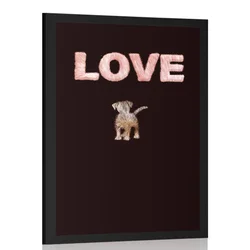 Plakat psiček z napisom Love - 40x60 no frame