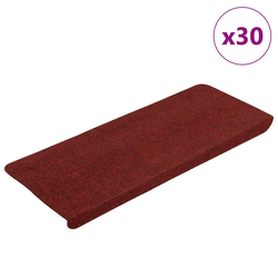 Samoljepljivi otirači za stepenice 30 kom crveni 65x24,5x3,5 cm