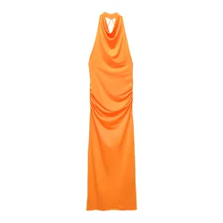 Pull&Bear Obleka oranžna