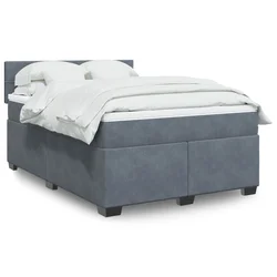 Vidaxl Box spring postelja z vzmetnico temno siva 160x200 cm žamet