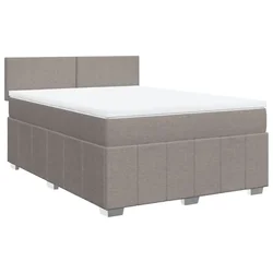 Vidaxl Box spring postelja z vzmetnico taupe 160x200 cm blago