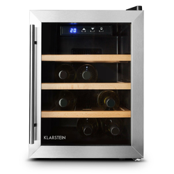KLARSTEIN Reserva12 UNO, 33 litara, hladnja za vino, 9 boca, od nehrđajućeg čelika, LED