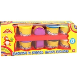 Set 8 lončkov plastelina z iztisnjalcem