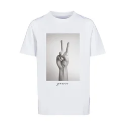 Childrens T-shirt with peace sign white