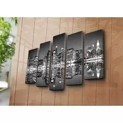 Wallity Dekorativne slike na platnu, 19x70cm, 5 komada, Šarene