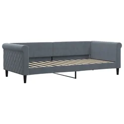 Vidaxl Raztegljiva postelja temno siva 90x200 cm žamet