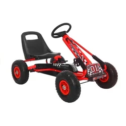 Go-Kart na pedale A-15 s pumpanim kotačima - crveni