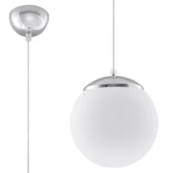 Sollux SL.0263 - Luster na sajli UGO 1xE27/15W/230V prečnik 20 cm bela/sjajni hrom