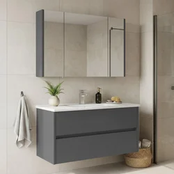 HANAH HOME Kupatilski ormarić sa umivaonikom i ogledalom (2 komada) Arno 100 760