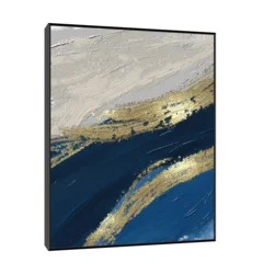 Canvas Slika na platnu Zlatna linija I 80x100cm, Sa ramom, Crni