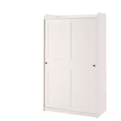 HAUGA Garderober s kliznim vratima, bela, 118x55x199 cm