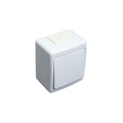 Pawbol BETA enopolno hermetično stikalo, belo, IP44 /D.3110W/