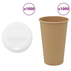 papirnate šalice za kavu s poklopcima 1000 kom 16 oz 400 ml