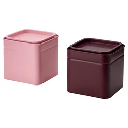 BLOMNING Konzerva s poklopcem, smeđe-crvena/roze za kafu/čaj, 10x10x10 cm