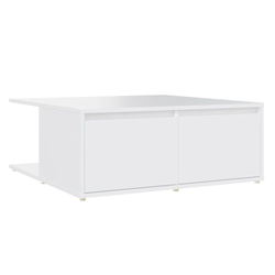 Stolić za kavu bijeli 80 x 80 x 31 cm od konstruiranog drva