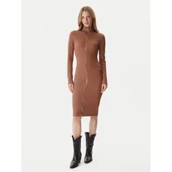 Just Cavalli Vsakodnevna obleka 79PAO905 J0251 Rjava Slim Fit