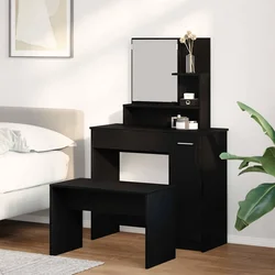 Set toaletnog stolića 2 pcs Crni hrast Konstruirano drvo