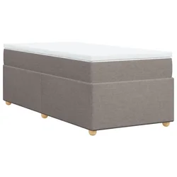 Vidaxl Box spring postelja z vzmetnico taupe 80x200 cm blago