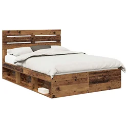 Vidaxl Konstrukcija postelje Star les 140 x 190 cm Masivno borovo les