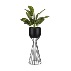 Metalna saksija LOFT 56x20 cm crna