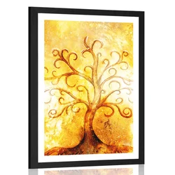 Plakat s paspartujem drevo življenja - 30x45 white
