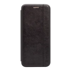 Maska na preklop Teracell Leather za Huawei Y6p, Crna