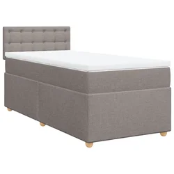 Vidaxl Box spring postelja z vzmetnico taupe 100x200 cm blago