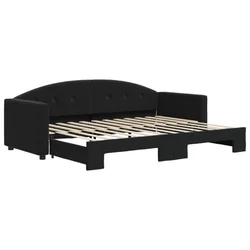 Vidaxl Izvlečna dnevna postelja črna 80x200 cm žamet