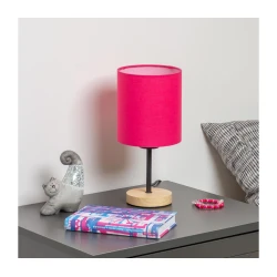 Brilagi - Stona lampa NUBILA WOOD 1xE27/25W/230V hrast/ružičasta