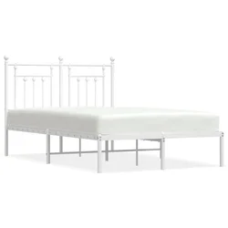 Vidaxl Kovinski posteljni okvir z vzglavjem bel 120x200 cm