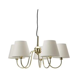 ByRydens 4202720-6509 - Luster na sajli LYNF 5xE14/8W/230V mesing/bela
