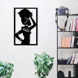 Wallity Zidna dekoracija African, 35 x 56 cm, Crna