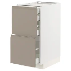 METOD / MAXIMERA Pod.orm.2front/2dnj/1srd/1vis.fiok, bela/Upplöv tamnobež, mat, 40x60 cm