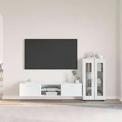 Set TV komoda FLORIN 3 kom. Bijelo Konstruirano drvo