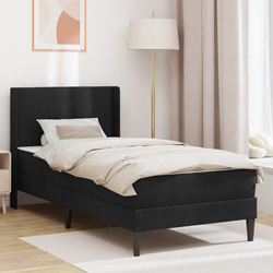 Okvir kreveta s madracem s uzglavljem Crna 90 x 190 cm Baršun